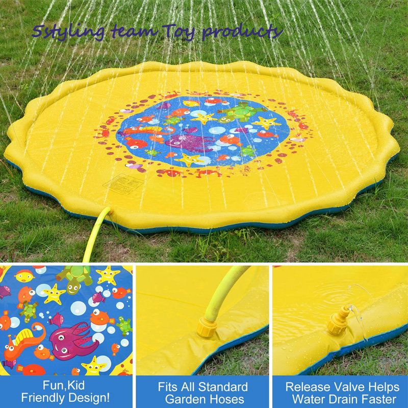 Water spray mat buiten gazon spel mat kinderen spelen met water speelgoed dolfijn water spray mat surfen regenboogwater glijbaan