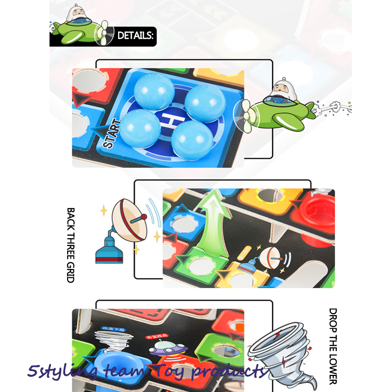 Kinderpuzzel 3D driedimensionaal vliegend schaakspel tafelblad spelsamenstelling slangenladder 3-laags bord- en schaakspeelgoedverdeling