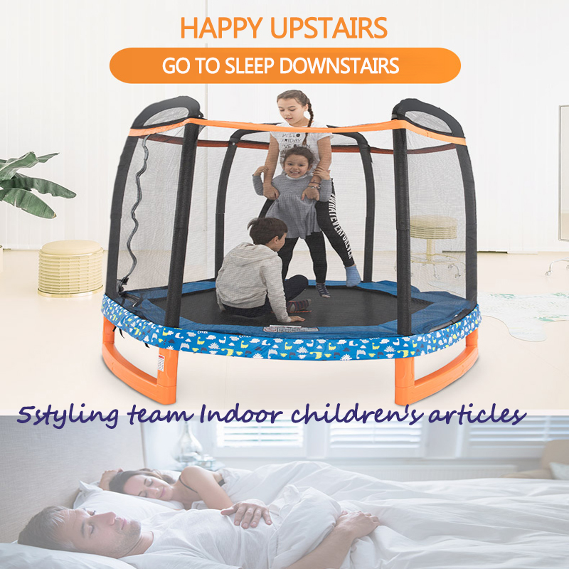 Amerikaanse trampoline familie kinder indoor kinder trampoline buiten met beschermnet grootschalige trampoline homestay