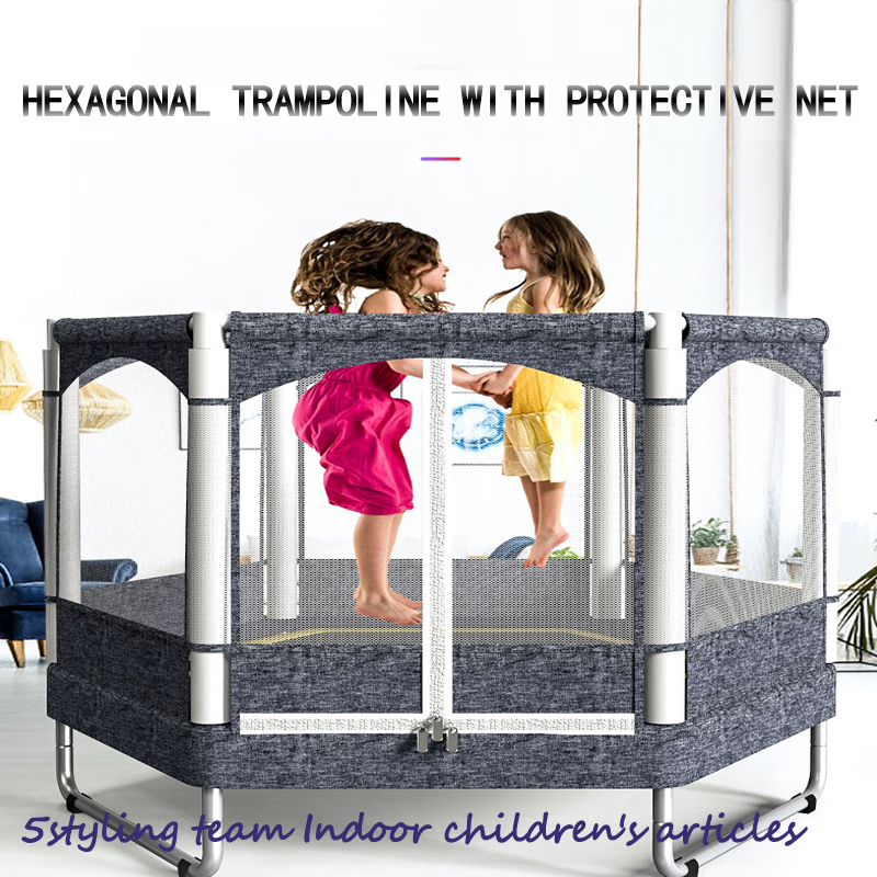 Boden trampoline thuiskinderen \'s binnenshuis baby trampoline kinderen \'s fitness riem net thuis speelgoed trampoline