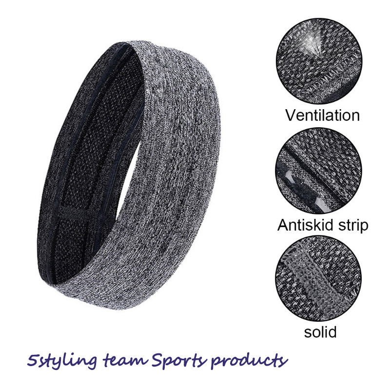 Running sport hoofdband, zweetdorptie band, antiskid en anti-transpirant hoofdband, yoga haarband, tennissport hoofdband, grensoverschrijdend aandeel